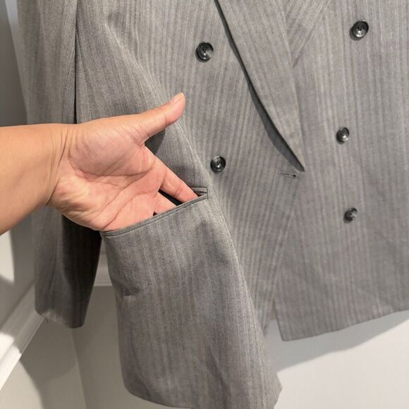 Vintage LeBaron Gray Clothes Mens Suit Jacket Blazer Size 46R 537253 - Picture 2 of 5